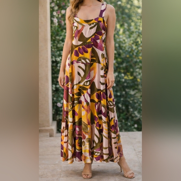 Vince Camuto Vibrant Abstract Maxi Dress - Picture 2 of 4